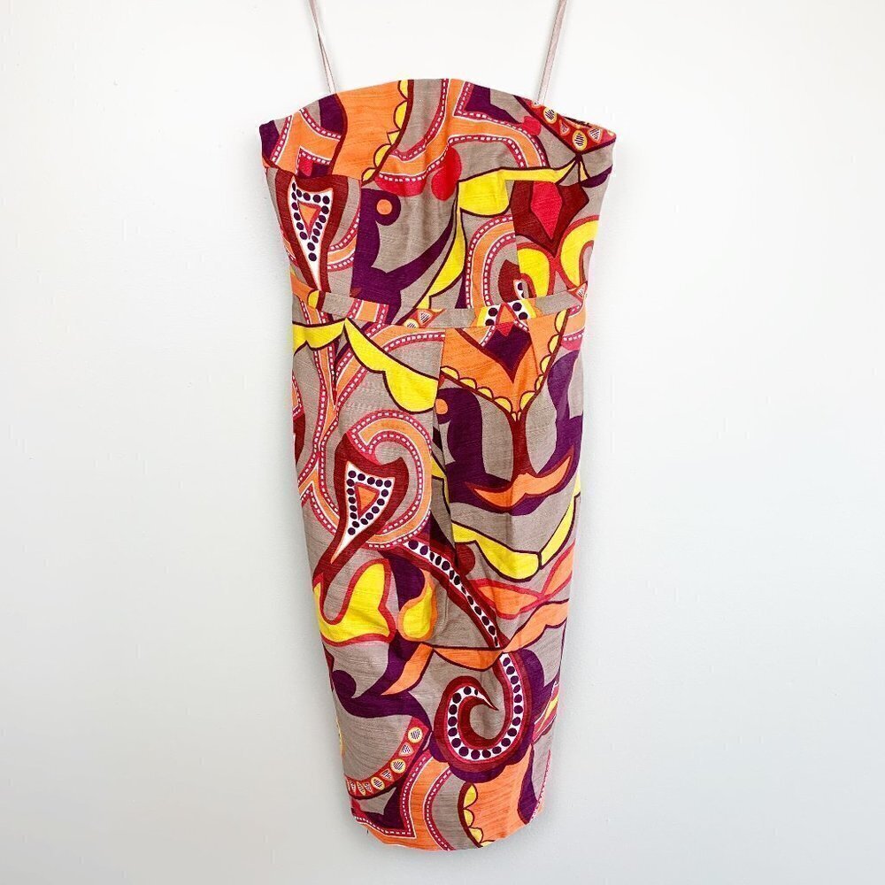 Merona Strapless Paisley Floral Print Dress Size 6